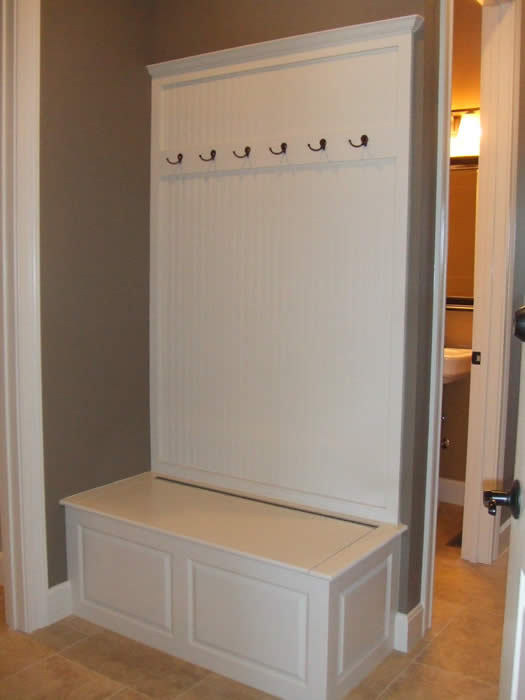 Mudroom Storage Bench with Hooks Plan