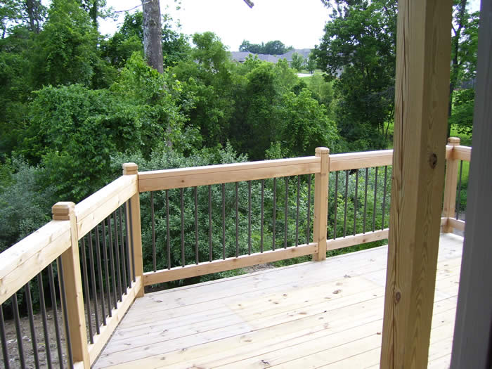 Rear deck overlooking woods