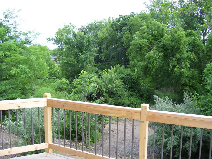 Rear deck overlooking woods