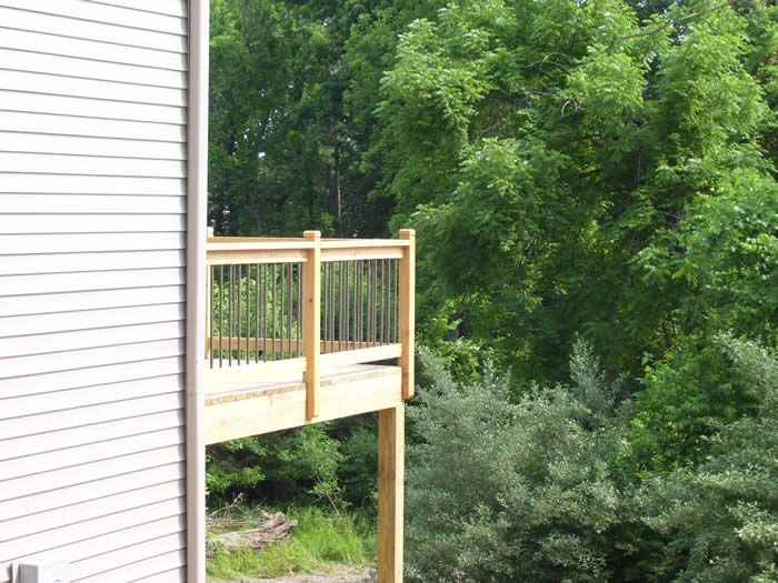 Rear deck overlooking woods