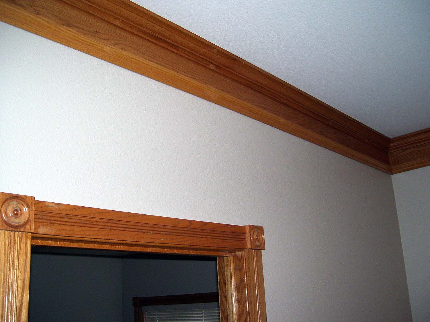 Oak Crown moulding in master bedroom