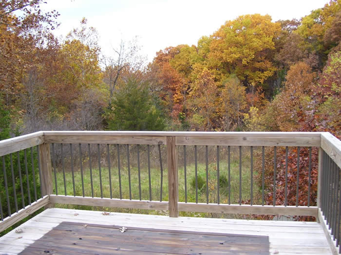 Rear wood deck in fall