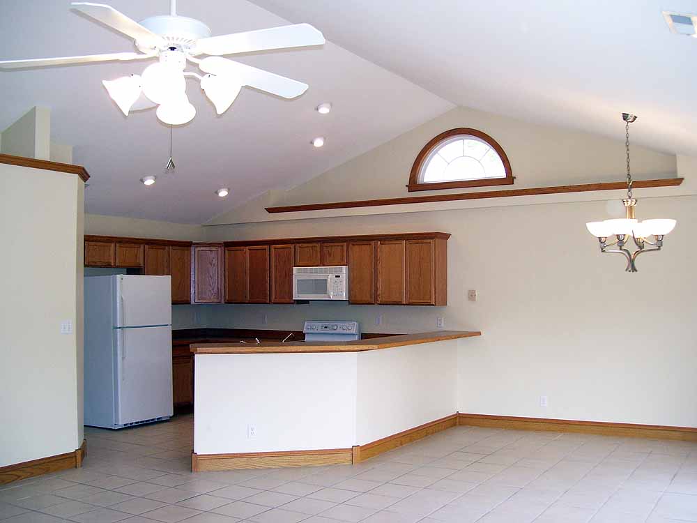 Kitchen  and dining area from great room