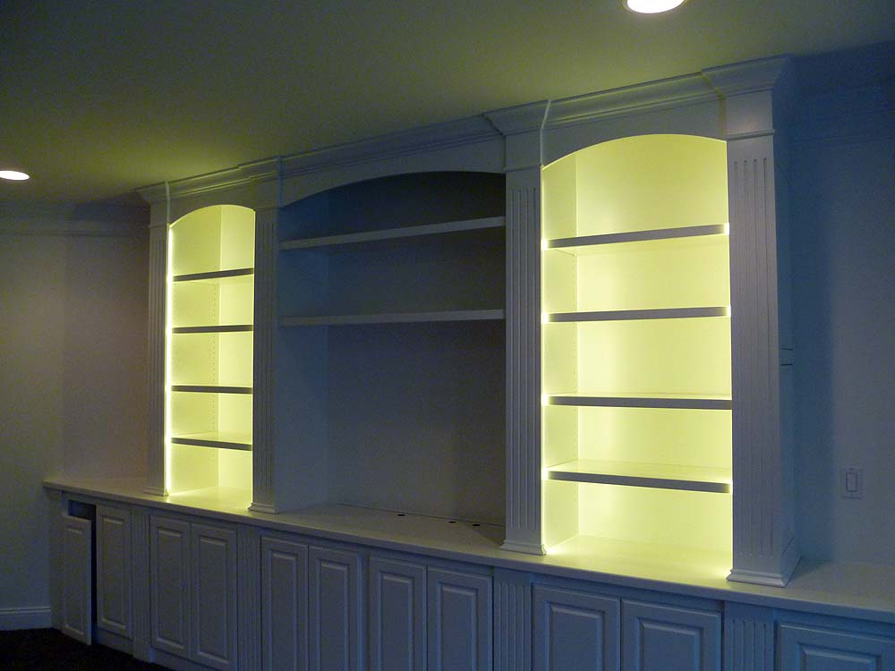 <p>Back lit built in cabinet</p>