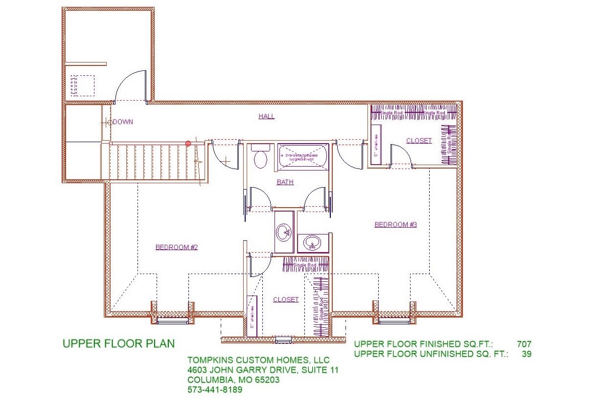 Floorplan dumontlane Custom Homes by Tompkins Construction