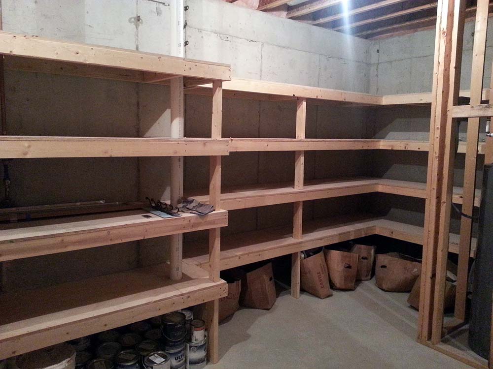 <p>Heavy duty shelving in storage room</p>