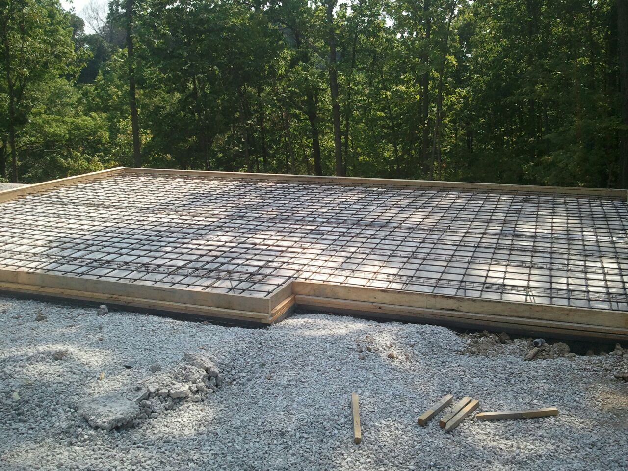 Steel in suspended garage floor.  Ready for pour