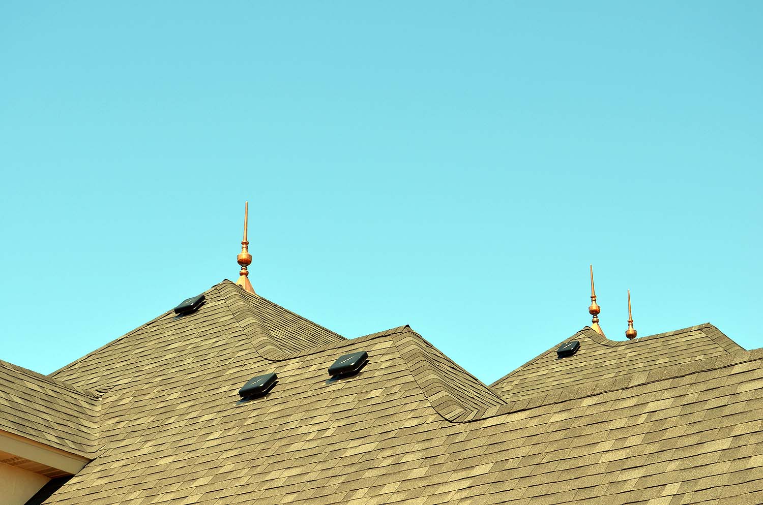 Copper roof spires
