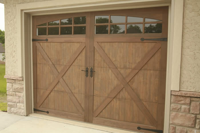 Wood garage door. 9 x 7