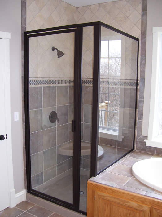 2 side glass walls on shower